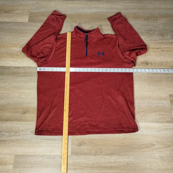 Under Armour Red Quarter-Zip Pullover Men XL Relaxed Casual Fall Winter Fashion - Picture 6 of 6